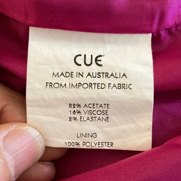 Vintage CUE hot pink stretch satin pencil Dress body-con - Picture 7 of 8